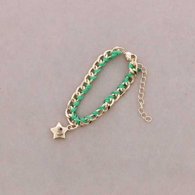 HANGING KNOTTED CHAIN BRACELET METAL