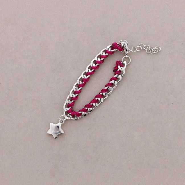 HANGING KNOTTED CHAIN BRACELET METAL