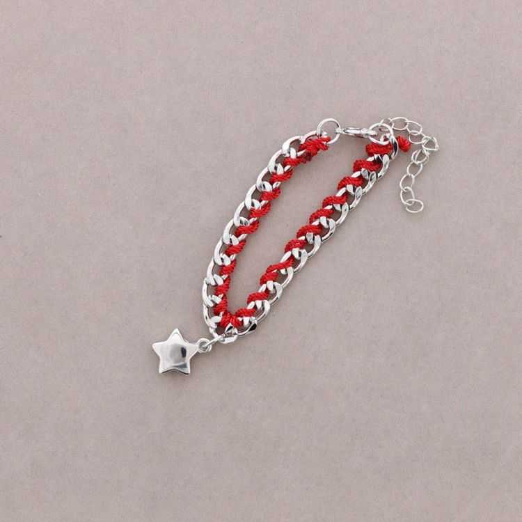 PULSERA CADENA ANUDADA COLG. METAL 2