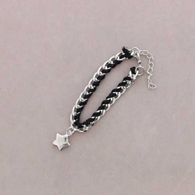 HANGING KNOTTED CHAIN BRACELET METAL