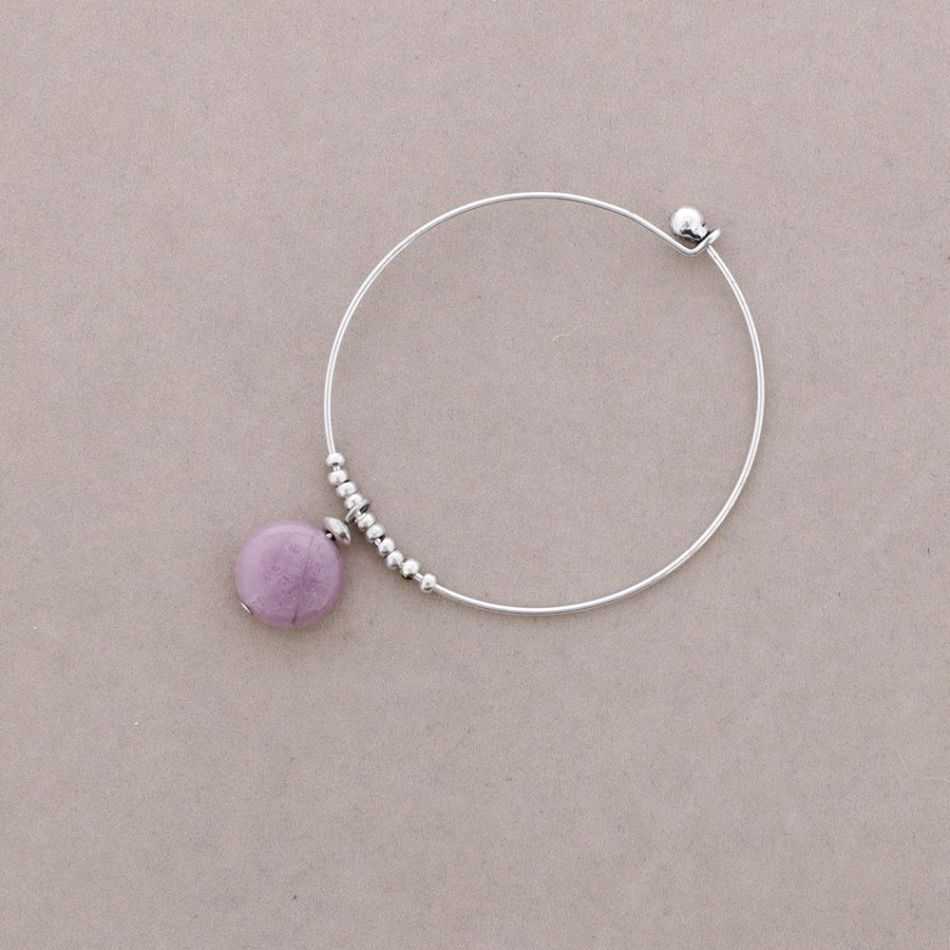 PULSERA ARO CUENTAS METAL PIEDRAS