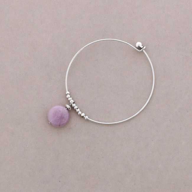 PULSERA ARO CUENTAS METAL PIEDRAS