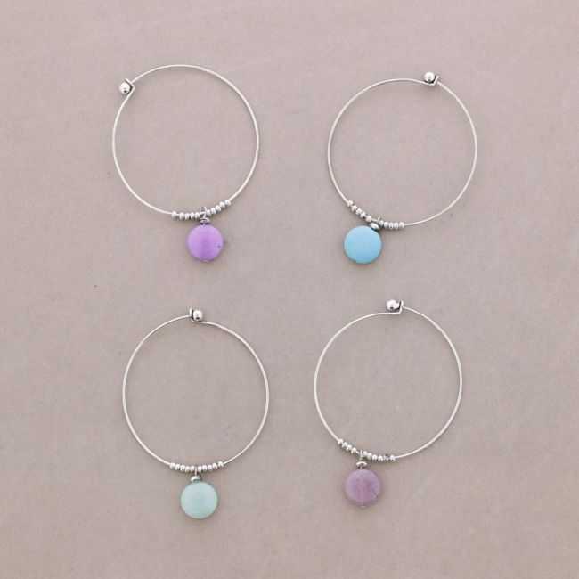 PULSERA ARO CUENTAS METAL PIEDRAS
