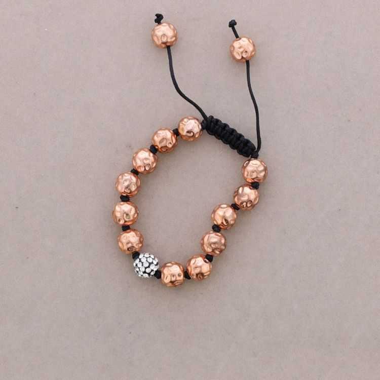 KNOTTED BRACELET METAL BEADS CRYSTALS 2