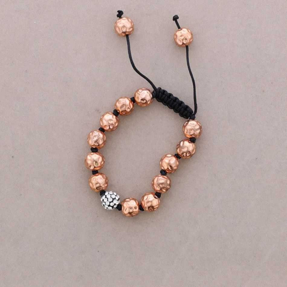 KNOTTED BRACELET METAL BEADS CRYSTALS
