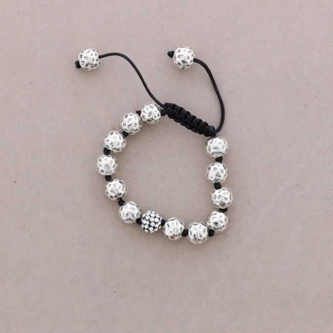 KNOTTED BRACELET METAL BEADS CRYSTALS