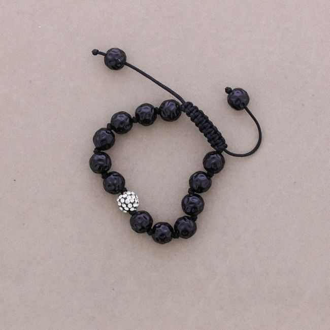KNOTTED BRACELET METAL BEADS CRYSTALS