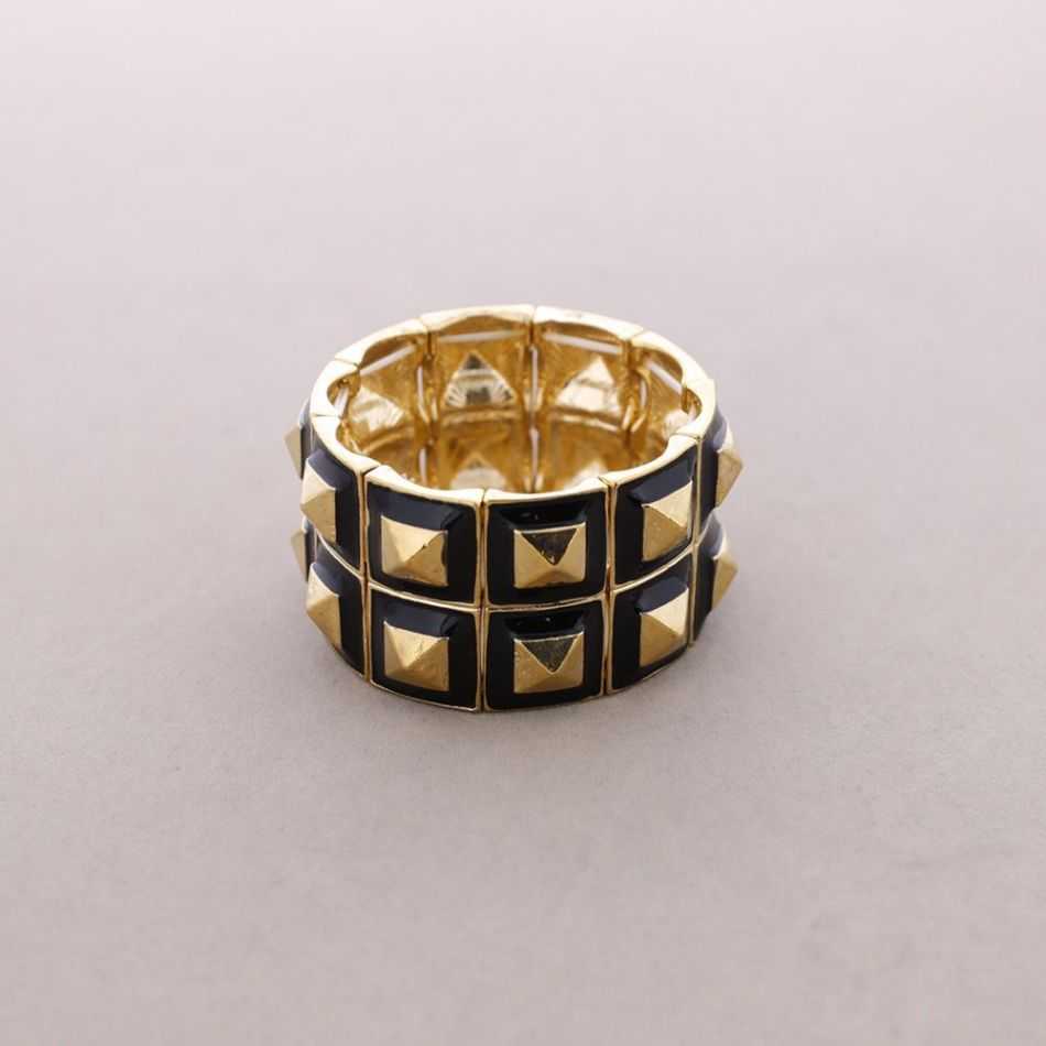 Rigid metal and enamel bracelet
