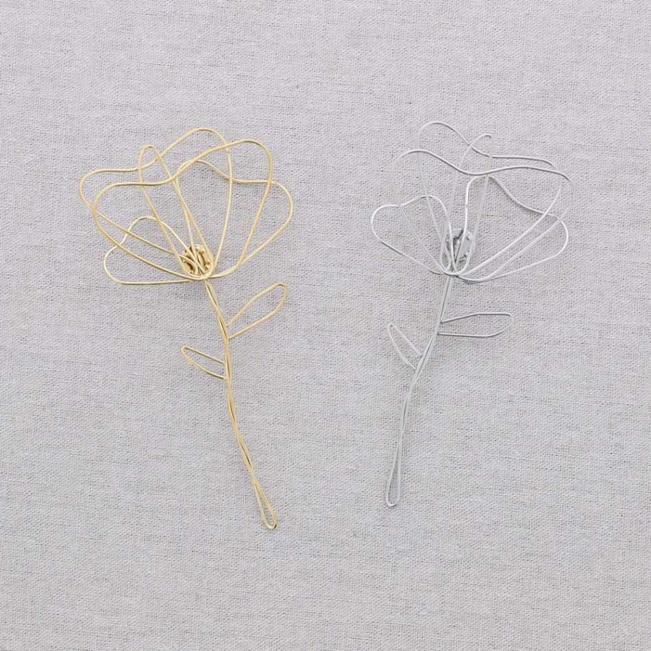 STEEL FLOWER BROOCH