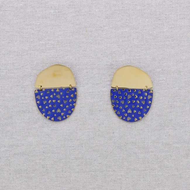 PENDIENTES ACERO COLGANTE ESMALTE CORAZONES