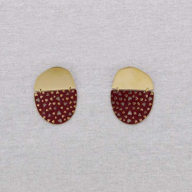 PENDIENTES ACERO COLGANTE ESMALTE CORAZONES