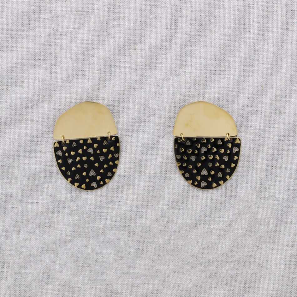 PENDIENTES ACERO COLGANTE ESMALTE CORAZONES