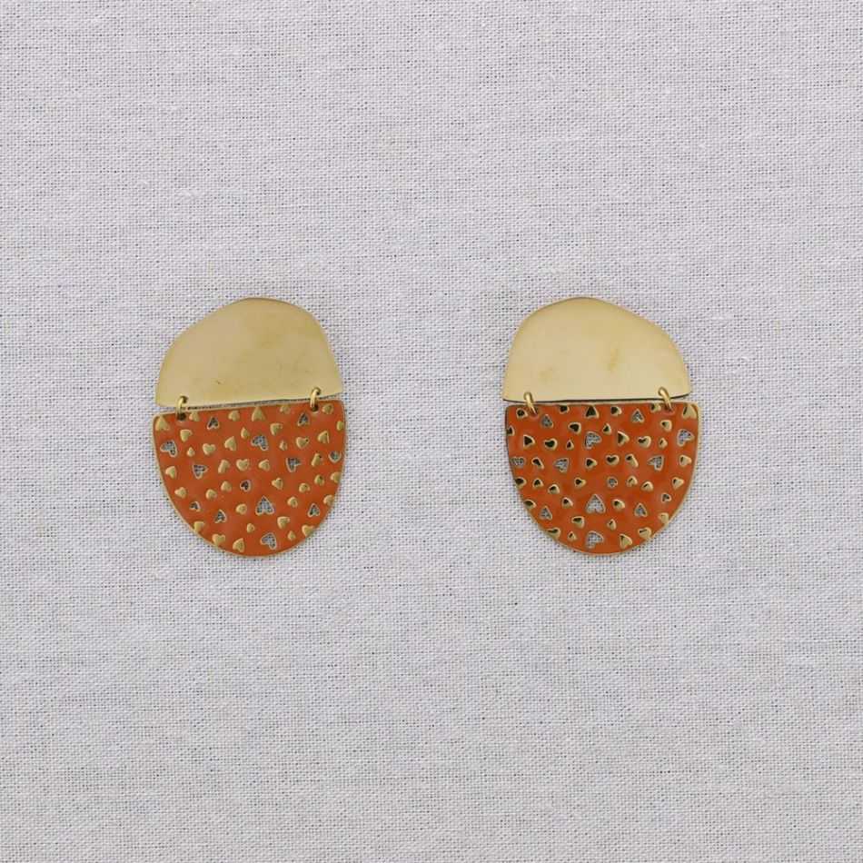 PENDIENTES ACERO COLGANTE ESMALTE CORAZONES