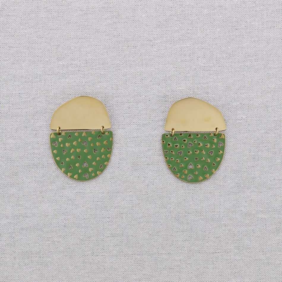 PENDIENTES ACERO COLGANTE ESMALTE CORAZONES