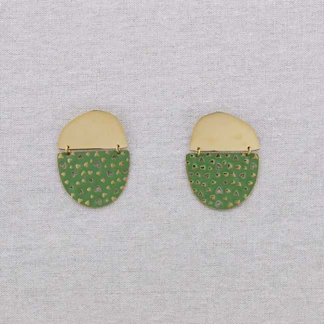 PENDIENTES ACERO COLGANTE ESMALTE CORAZONES