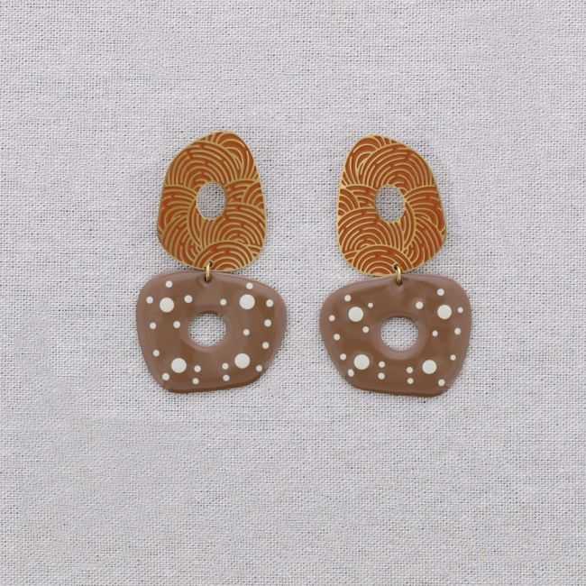 PENDIENTES ACERO DOBLE ANILLA ESMALTE