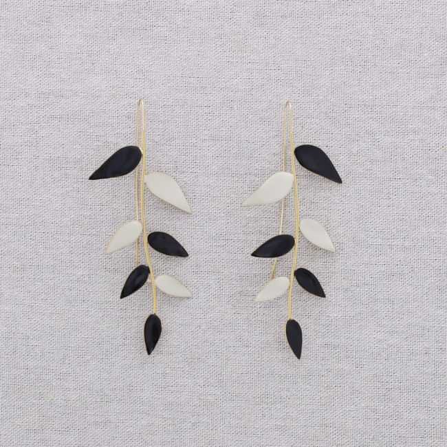 PENDIENTES ACERO COLGANTE RAMA ESMALTE
