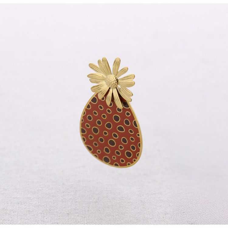 PENDIENTES ACERO FLOR COLGANTE GOTA ESMALTE