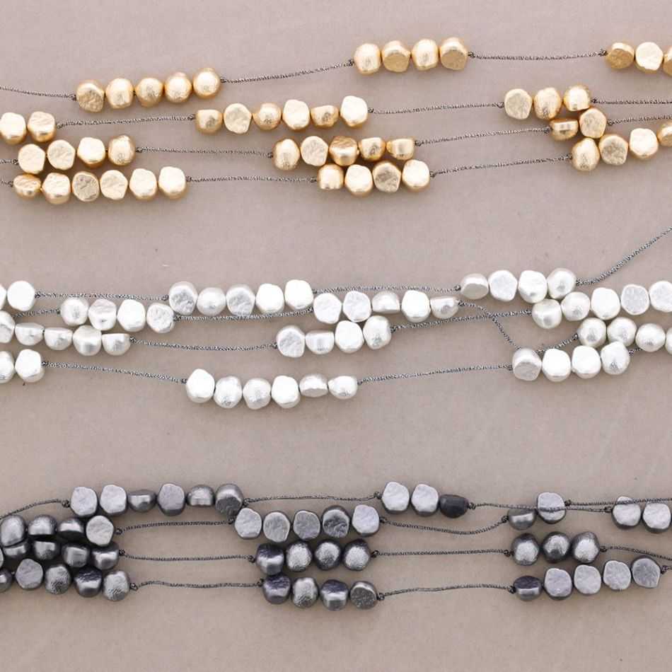 LONG DOUBLE IMITATION NACRE NECKLACE
