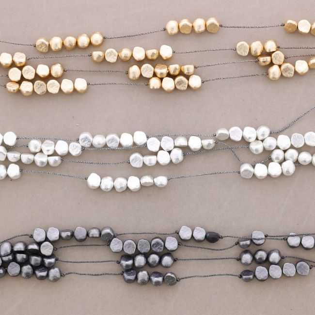 LONG DOUBLE IMITATION NACRE NECKLACE