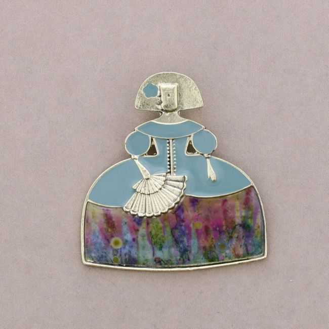 BROCHE MENINA METAL ESMALTE
