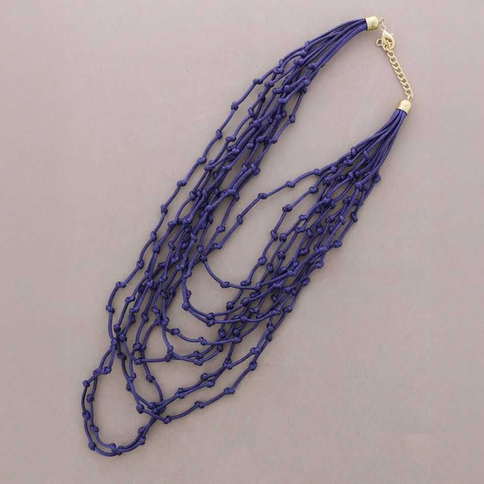 COLLAR LARGO MULTI TIRAS NUDOS CORDÓN