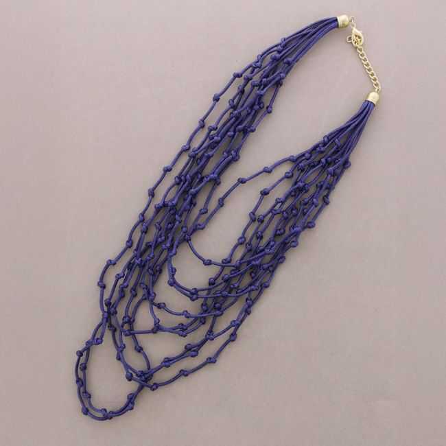 COLLAR LARGO MULTI TIRAS NUDOS CORDÓN