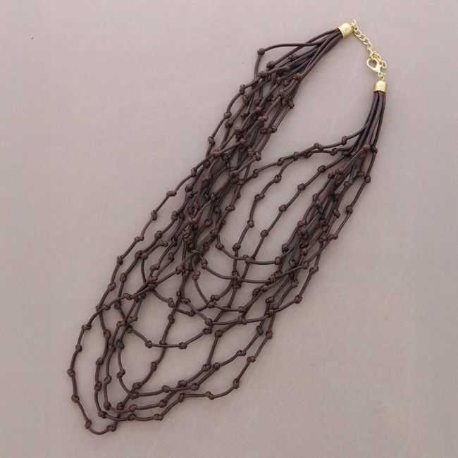 COLLAR LARGO MULTI TIRAS NUDOS CORDÓN