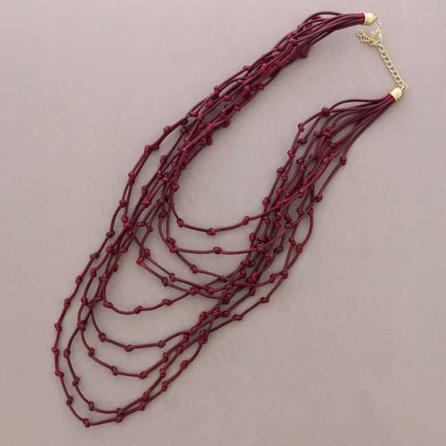 COLLAR LARGO MULTI TIRAS NUDOS CORDÓN