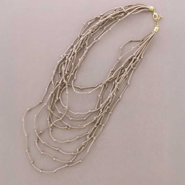 LONG MULTI-STRAP KNOTTED CORD NECKLACE
