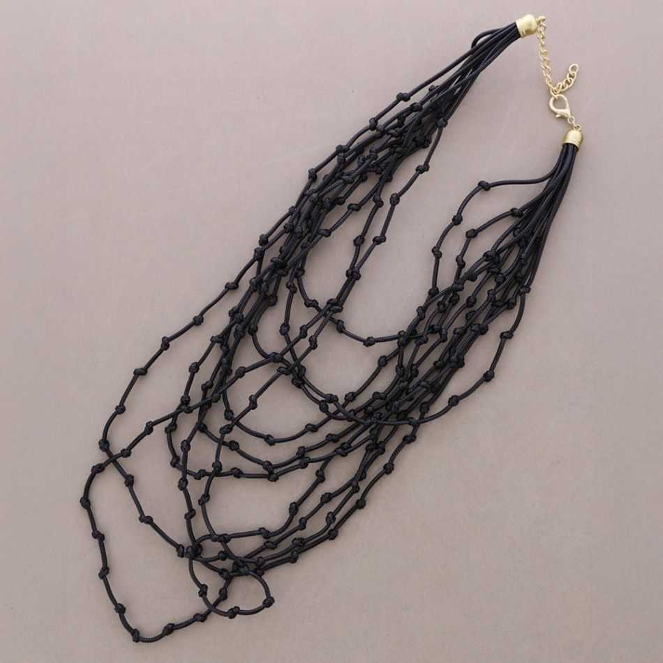COLLAR LARGO MULTI TIRAS NUDOS CORDÓN