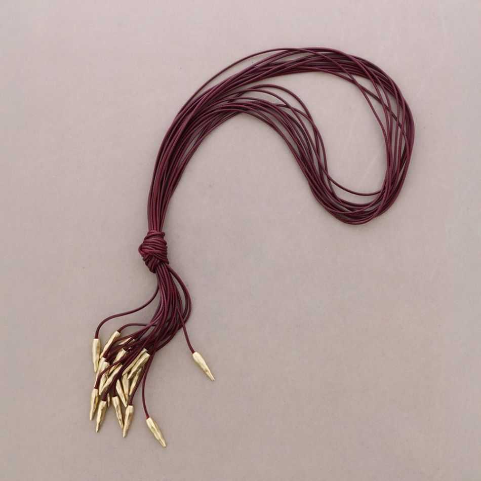 COLLAR LARGO NUDO COLGANTE CORDÓN METAL