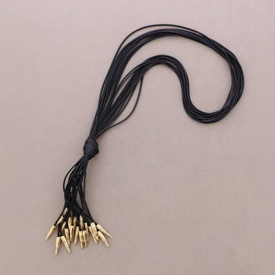 COLLAR LARGO NUDO COLGANTE CORDÓN METAL