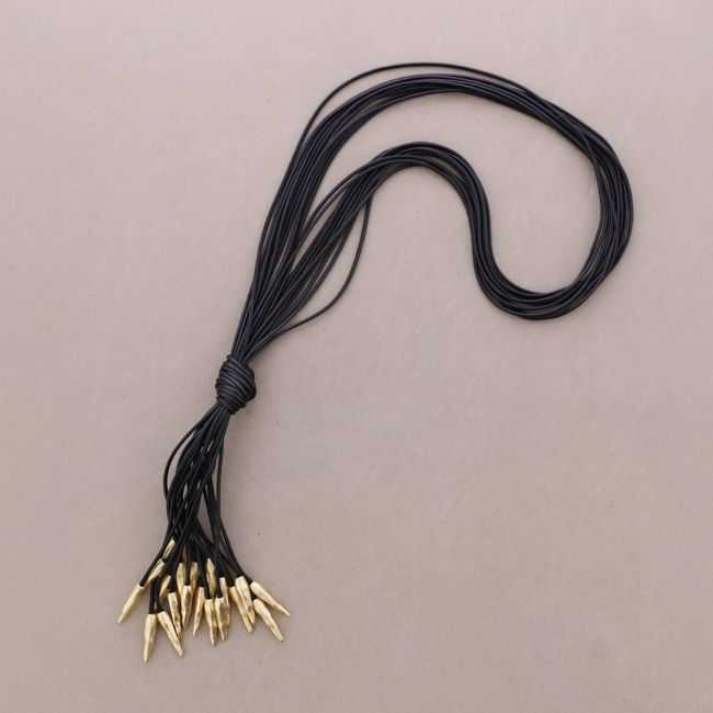 COLLAR LARGO NUDO COLGANTE CORDÓN METAL