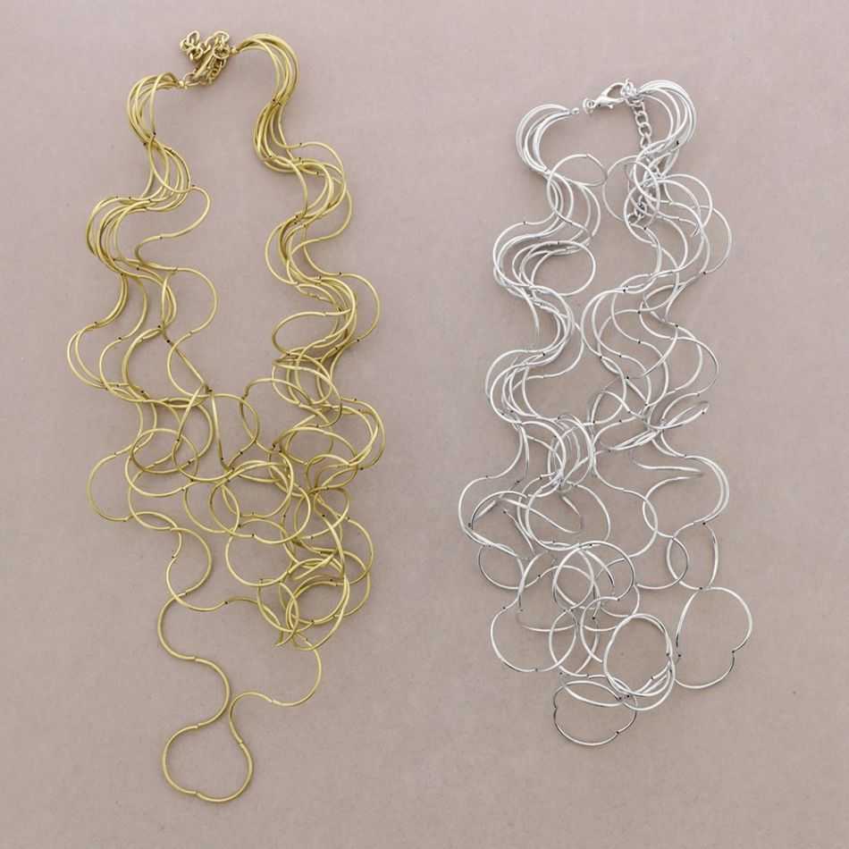 GARGANTILLA MULTI TIRAS TUBOS BRONCE