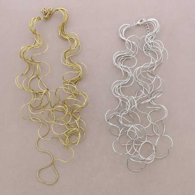 GARGANTILLA MULTI TIRAS TUBOS BRONCE