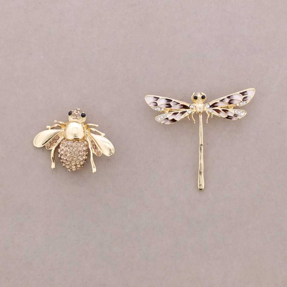 BROCHE SET INSECTO LIBÉLULA CRISTAL METAL