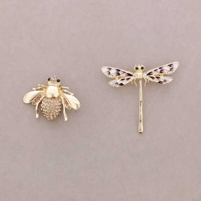 BROCHE SET INSECTO LIBÉLULA CRISTAL METAL