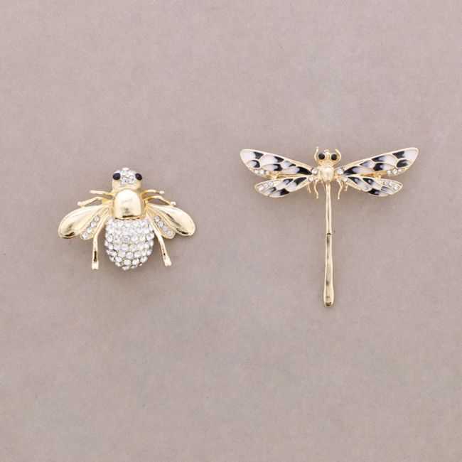 BROCHE SET INSECTO LIBÉLULA CRISTAL METAL