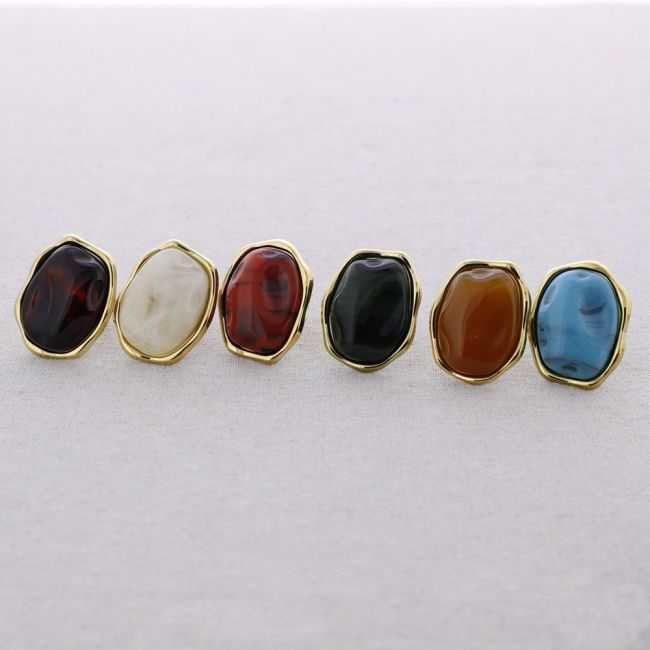 ANILLO ACERO FORMA IRREGULAR RESINA
