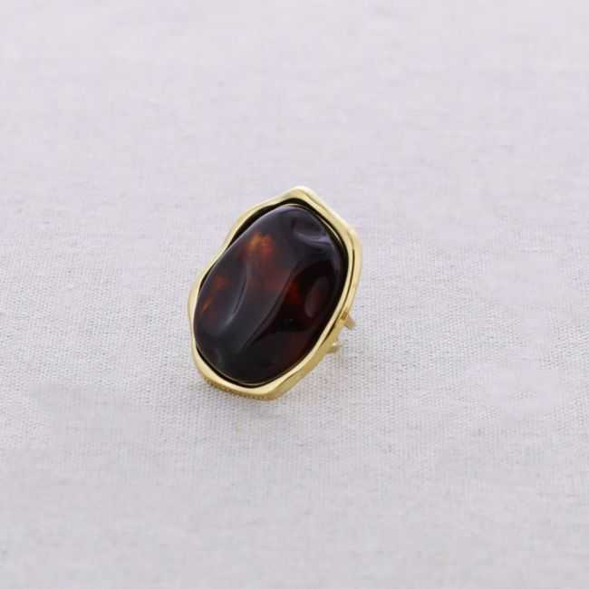 ANILLO ACERO FORMA IRREGULAR RESINA