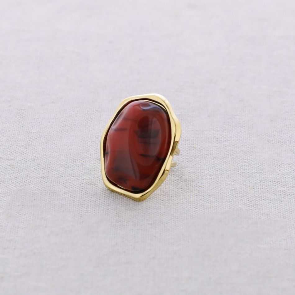 ANILLO ACERO FORMA IRREGULAR RESINA
