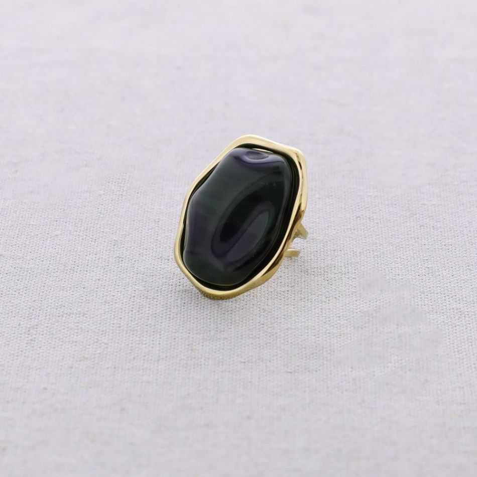 ANILLO ACERO FORMA IRREGULAR RESINA
