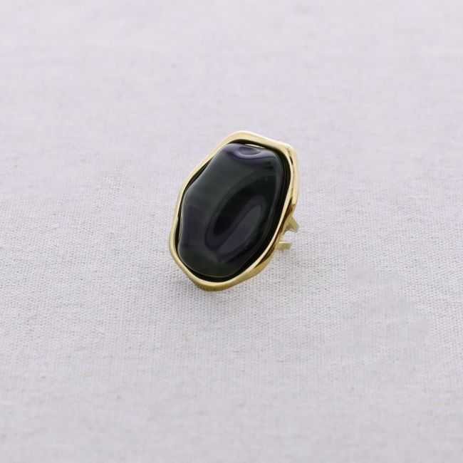ANILLO ACERO FORMA IRREGULAR RESINA