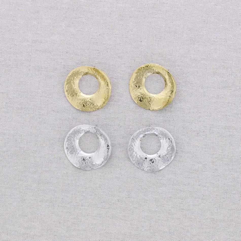 STEEL RING RIVET EARRINGS