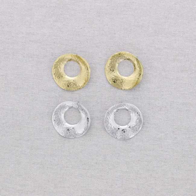 STEEL RING RIVET EARRINGS
