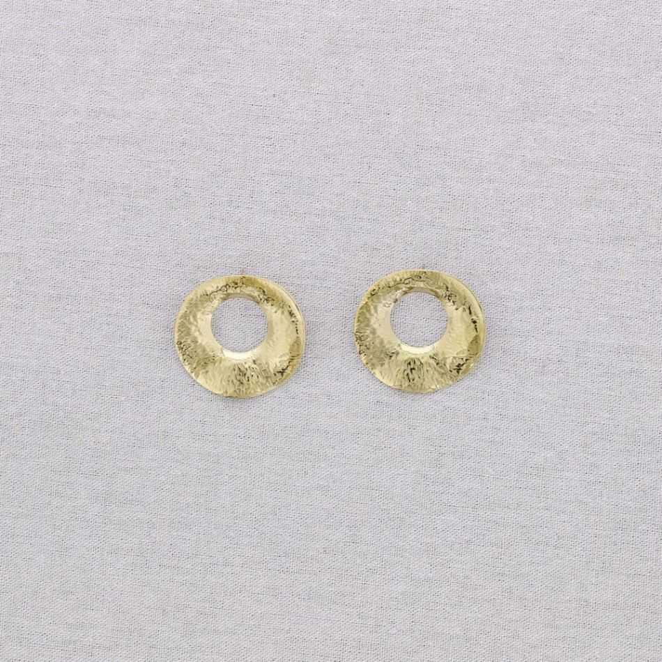 STEEL RING RIVET EARRINGS