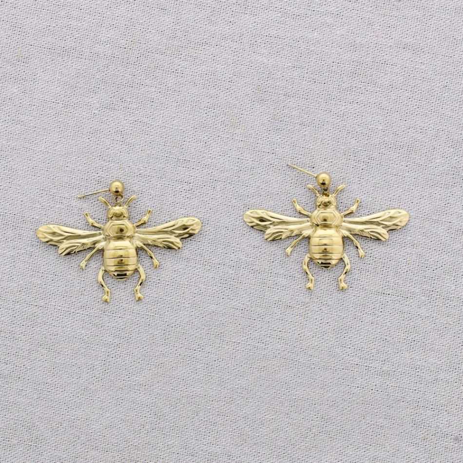 INSECT PENDANT STEEL EARRINGS