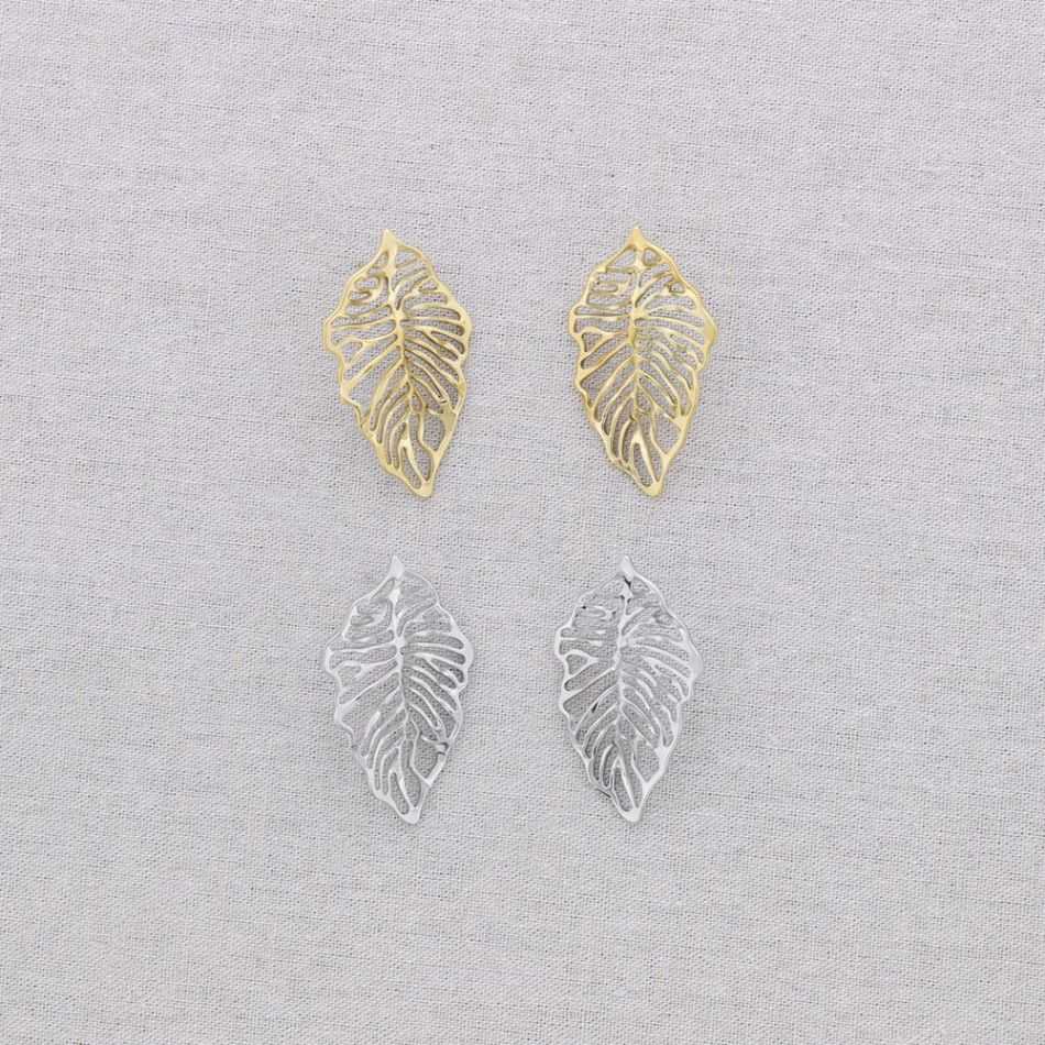 STEEL LEAF EARRINGS