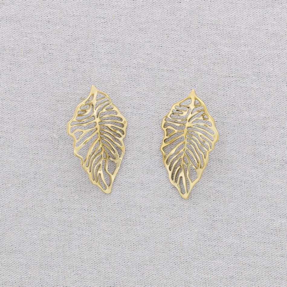 STEEL LEAF EARRINGS